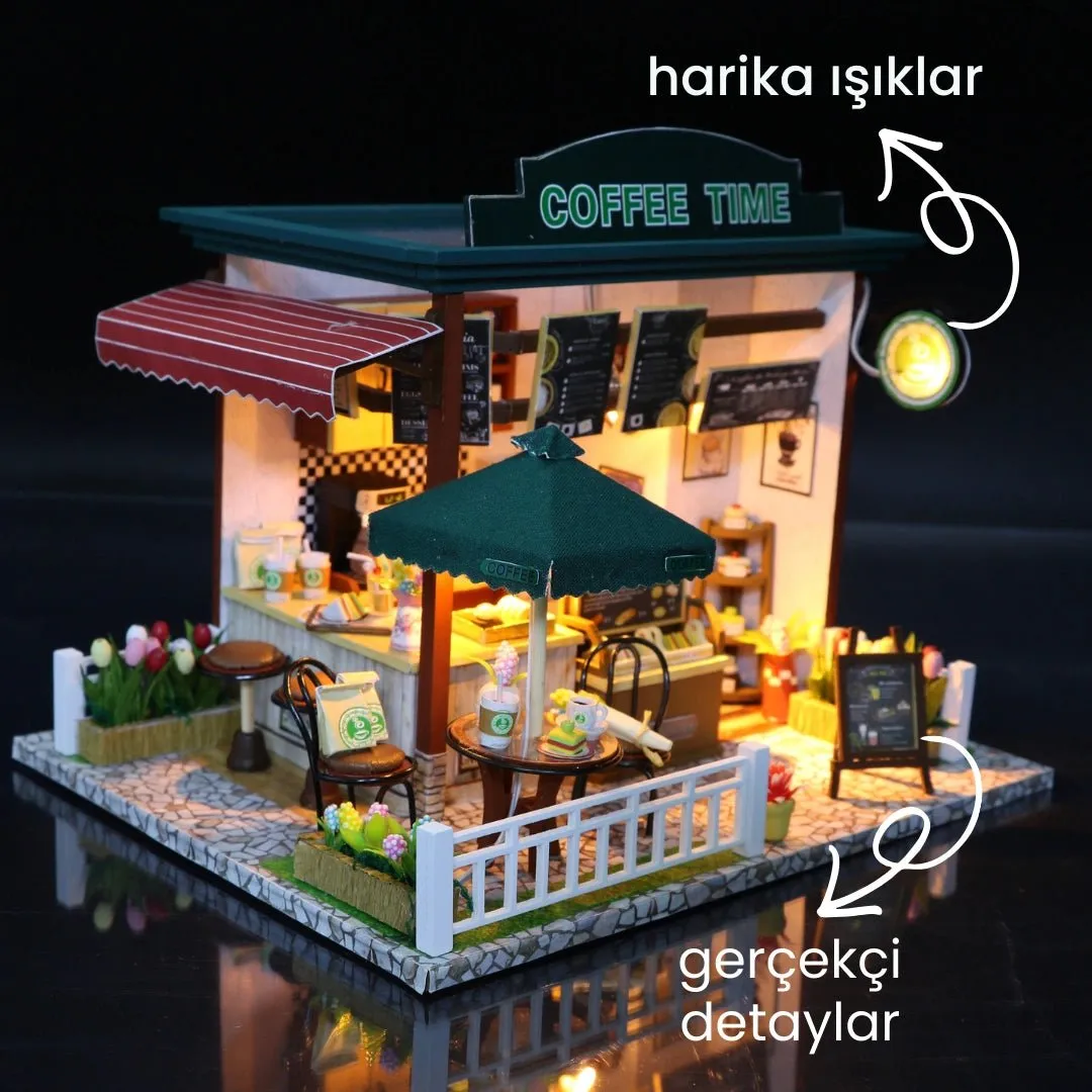 Kahve Zamanı Minyatür Kafe Maket Seti – görsel 5