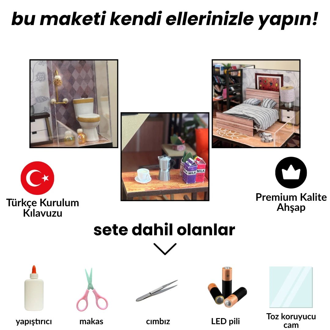 Modern Loft Minyatür Ev Maket Seti – görsel 2