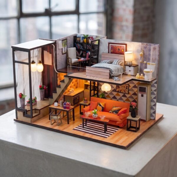 Modern Loft Minyatür Ev Maket Seti